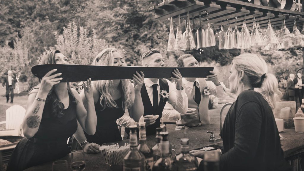 Shot Ski Vancouver Island Rustic Outdoor Wedding Venue Noisy Acres Garden Estates Nanaimo